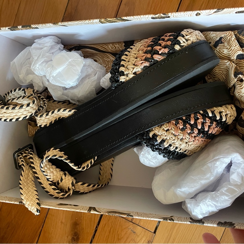 ❤️ NWB  $595 Ulla Johnson Black Polonio Crochet  Platform Sandals - Picture 7 of 10